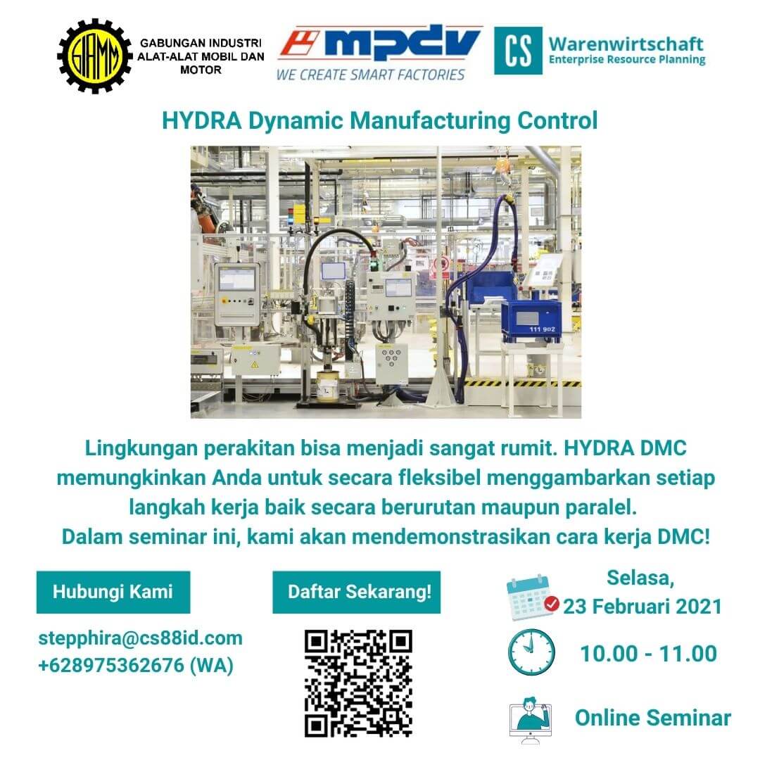 Smart Factory Webinar Series (Topic : HYDRA Dynamic Manufacturing Control)